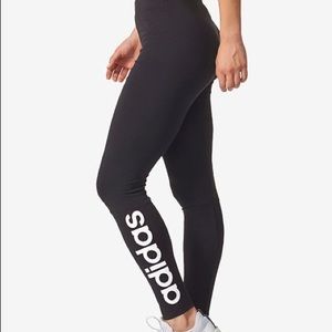 Adidas black logo leggings, M